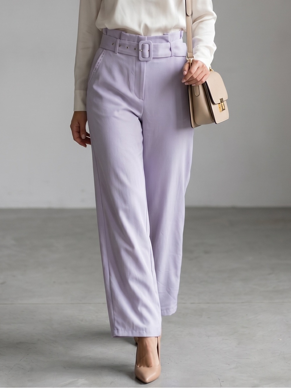 🌻Lucy Paris Lavender High Waisted Belted Dress Pants Size XS